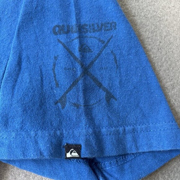 Vintage 90s Quiksilver Youth T-shirt XL Blue Y2K Streetwear Skater Skateboard - Picture 6 of 12